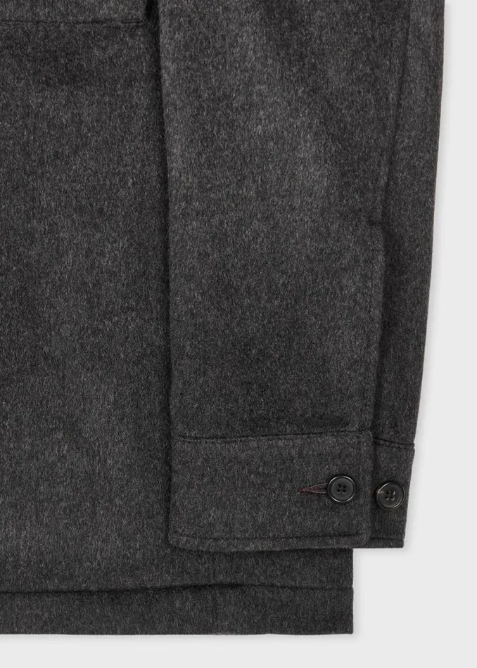 Mens Paul Smith Shirts Charcoal Grey WoolCashmere Shirt Jacket Mens Paul Smith Shirts Charcoal Grey WoolCashmere Shirt Jacket