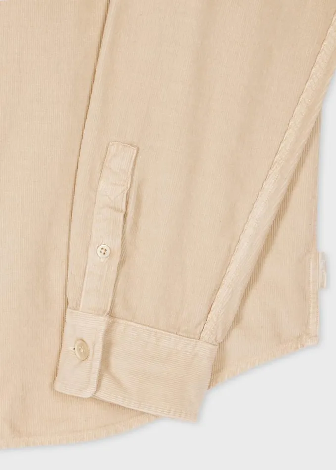 Mens Paul Smith Shirts Ecru Corduroy PatchPocket Shirt Mens Paul Smith Shirts Ecru Corduroy PatchPocket Shirt