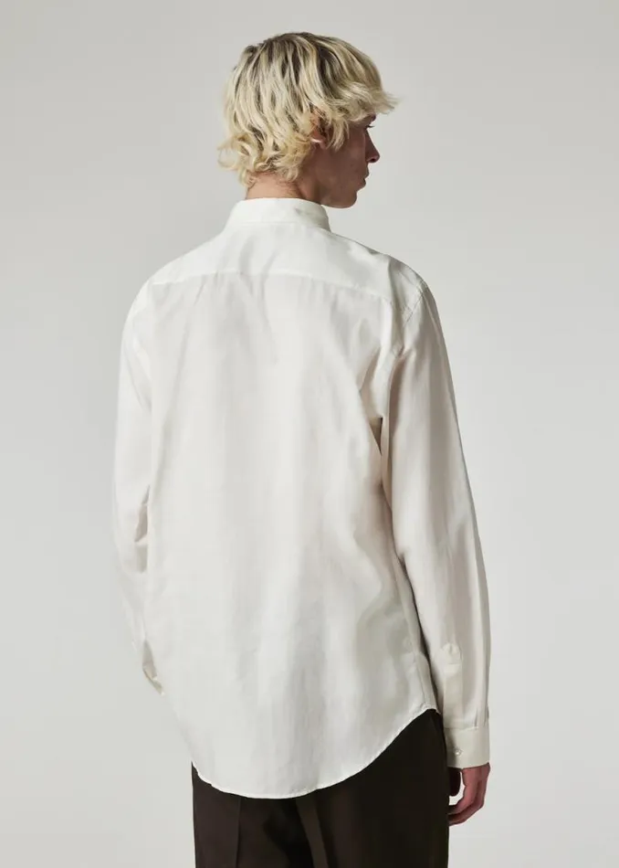 Mens Paul Smith Shirts Ivory CottonViscose Blend SlimFit Shirt