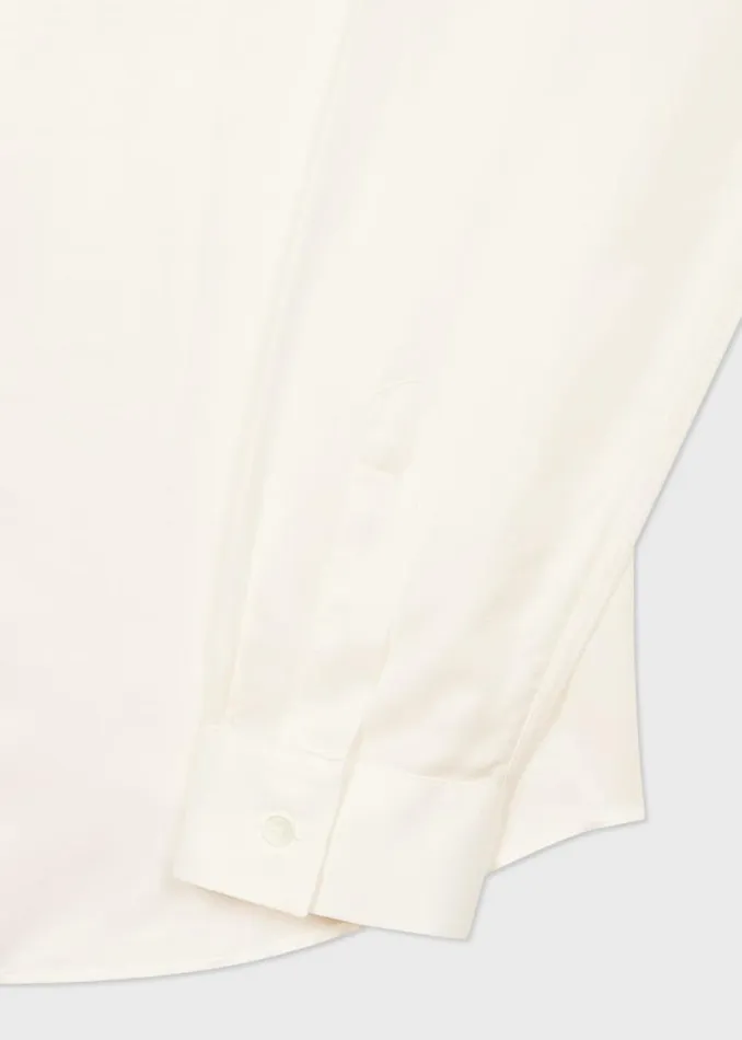 Mens Paul Smith Shirts Ivory CottonViscose Blend SlimFit Shirt