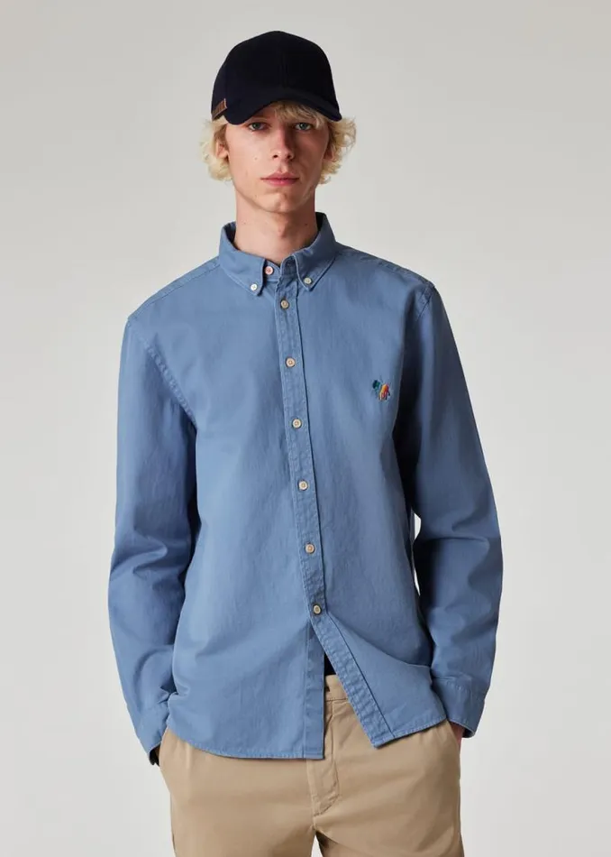 Mens Paul Smith Shirts Light Blue Organic Cotton Twill 039Broad Stripe Zebra039 Shirt Mens Paul Smith Shirts Light Blue Organic Cotton Twill 039Broad Stripe Zebra039 Shirt