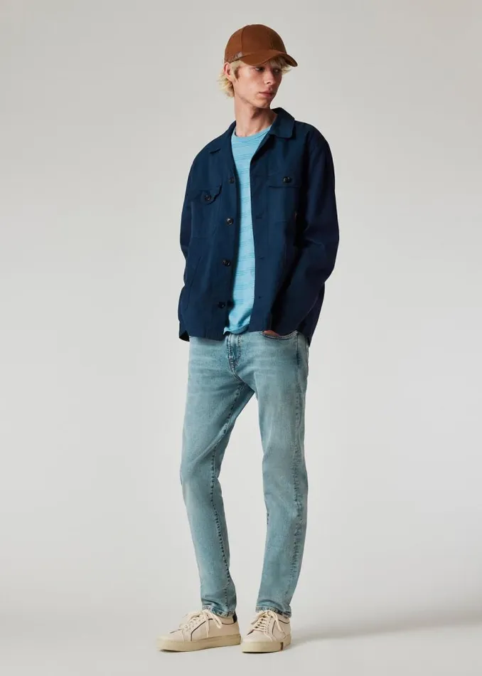 Mens Paul Smith Shirts Navy CottonTwill 039Broad Stripe Zebra039 Work Jacket Mens Paul Smith Shirts Navy CottonTwill 039Broad Stripe Zebra039 Work Jacket