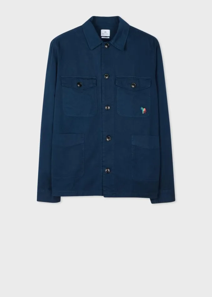 Mens Paul Smith Shirts Navy CottonTwill 039Broad Stripe Zebra039 Work Jacket Mens Paul Smith Shirts Navy CottonTwill 039Broad Stripe Zebra039 Work Jacket