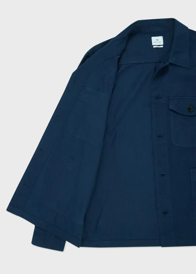 Mens Paul Smith Shirts Navy CottonTwill 039Broad Stripe Zebra039 Work Jacket Mens Paul Smith Shirts Navy CottonTwill 039Broad Stripe Zebra039 Work Jacket
