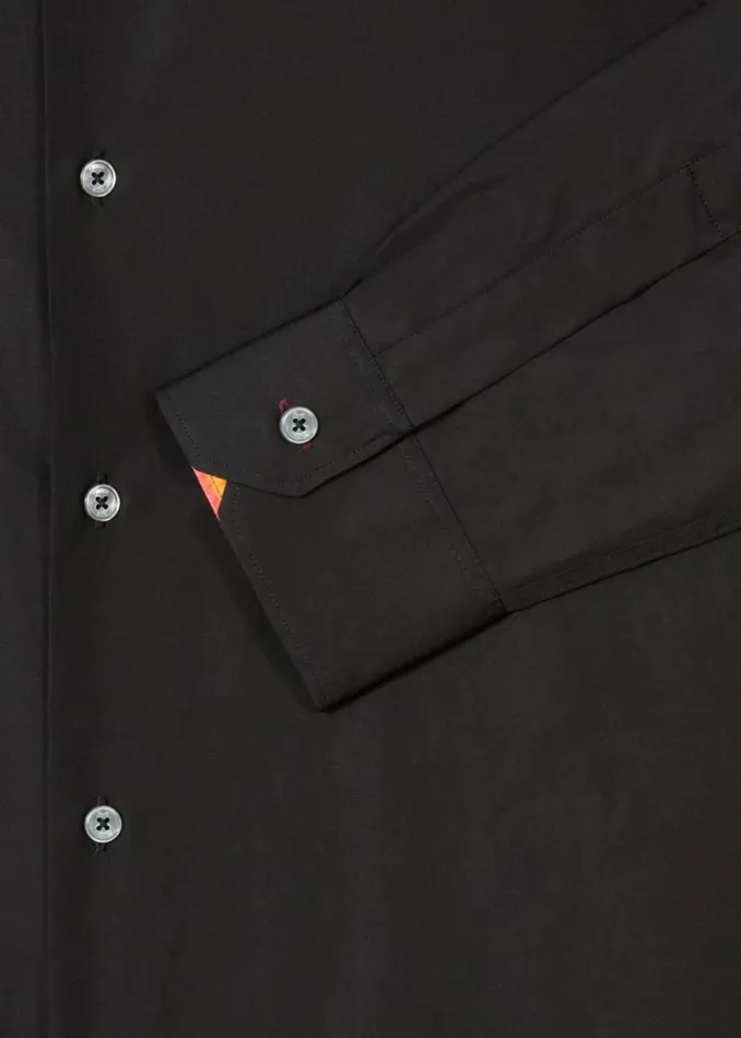 Mens Paul Smith Shirts TailoredFit Black Cotton 039Artist Stripe039 Cuff Shirt