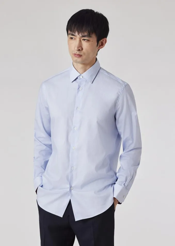 Mens Paul Smith Shirts TailoredFit Light Blue 039Fine Stripe039 Easy Care Shirt Mens Paul Smith Shirts TailoredFit Light Blue 039Fine Stripe039 Easy Care Shirt