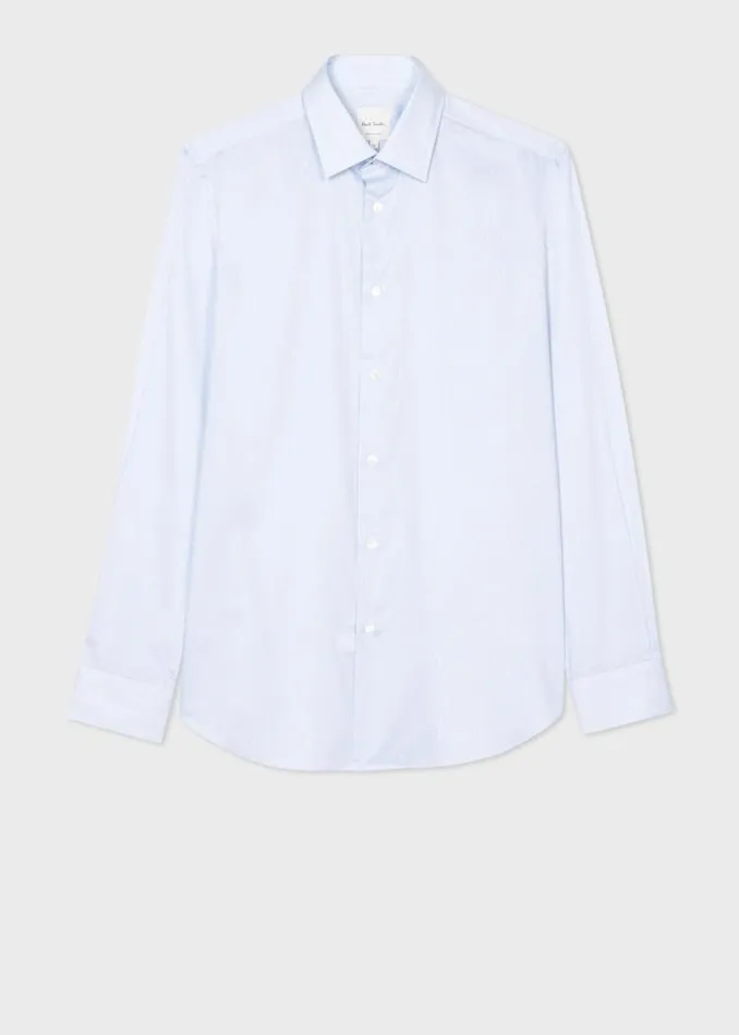 Mens Paul Smith Shirts TailoredFit Light Blue 039Fine Stripe039 Easy Care Shirt Mens Paul Smith Shirts TailoredFit Light Blue 039Fine Stripe039 Easy Care Shirt