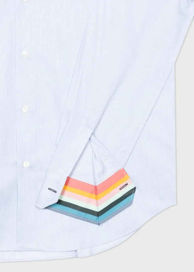 Mens Paul Smith Shirts TailoredFit Light Blue 039Fine Stripe039 Easy Care Shirt Mens Paul Smith Shirts TailoredFit Light Blue 039Fine Stripe039 Easy Care Shirt