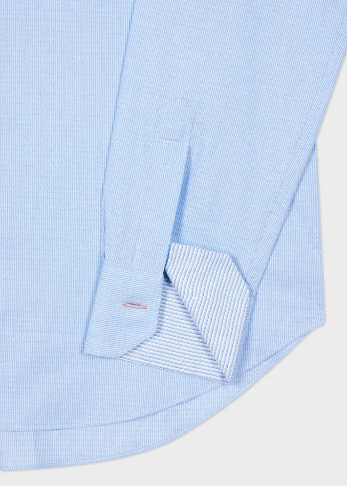 Mens Paul Smith Shirts TailoredFit Light Blue TexturedStripe Easy Care Shirt Mens Paul Smith Shirts TailoredFit Light Blue TexturedStripe Easy Care Shirt