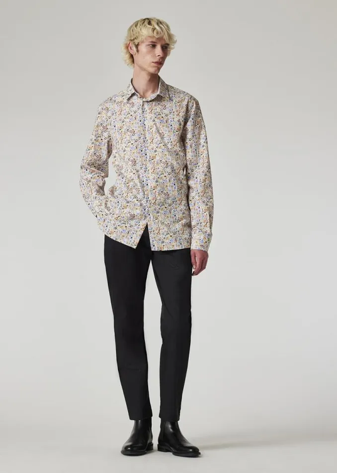 Mens Paul Smith Shirts TailoredFit Multicolour 039Pencil Floral039 Print Shirt