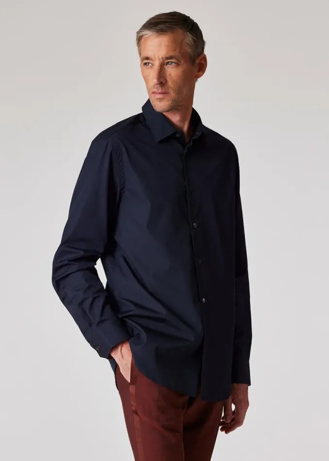 Mens Paul Smith Shirts TailoredFit Navy Cotton 039Signature Stripe039 Cuff Shirt Mens Paul Smith Shirts TailoredFit Navy Cotton 039Signature Stripe039 Cuff Shirt