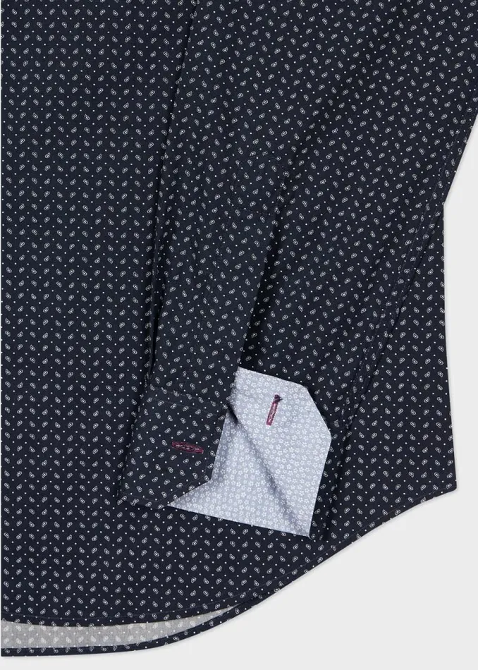 Mens Paul Smith Shirts TailoredFit Navy Paisley Cotton Shirt Mens Paul Smith Shirts TailoredFit Navy Paisley Cotton Shirt