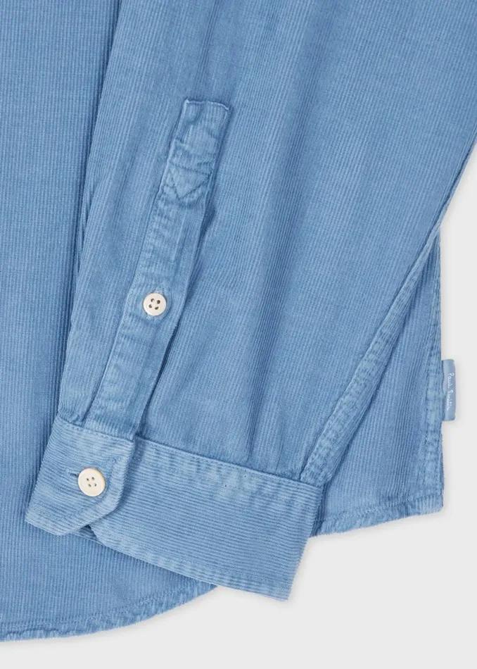 Mens Paul Smith Shirts TailoredFit Pale Blue Corduroy ButtonDown Shirt Mens Paul Smith Shirts TailoredFit Pale Blue Corduroy ButtonDown Shirt