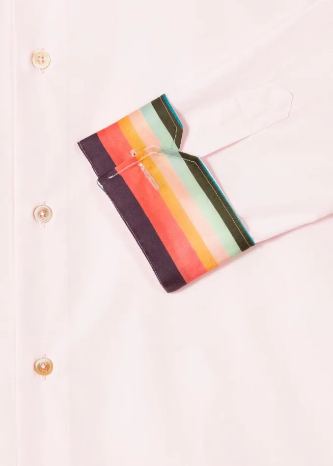 Mens Paul Smith Shirts TailoredFit Pink Cotton 039Artist Stripe039 Cuff Shirt Mens Paul Smith Shirts TailoredFit Pink Cotton 039Artist Stripe039 Cuff Shirt