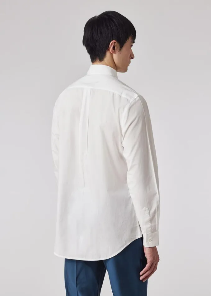 Mens Paul Smith Shirts White Organic Cotton PleatedFront Evening Shirt