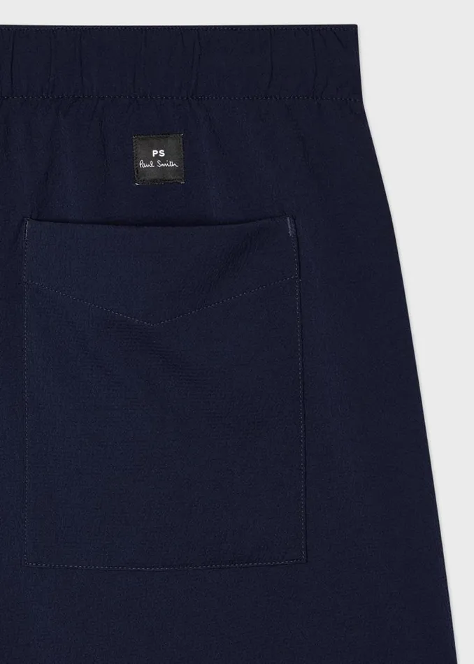 Mens Paul Smith Shorts RelaxedFit Navy Seersucker Shorts Mens Paul Smith Shorts RelaxedFit Navy Seersucker Shorts