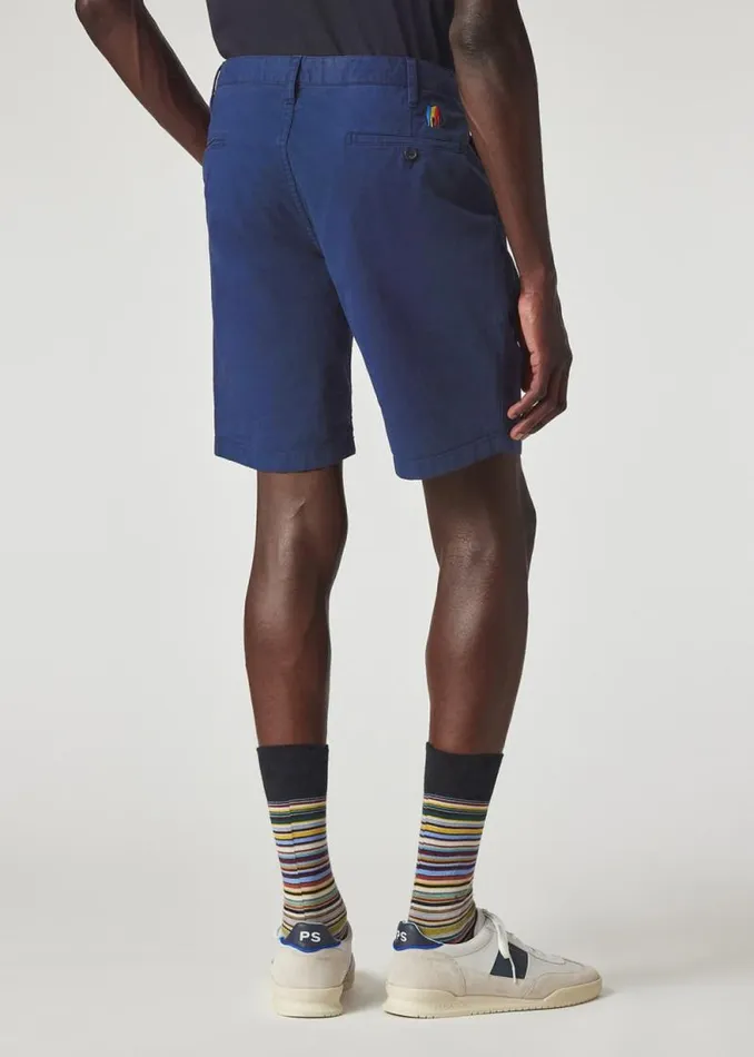 Mens Paul Smith Shorts Washed Blue Stretch PimaCotton Shorts Mens Paul Smith Shorts Washed Blue Stretch PimaCotton Shorts