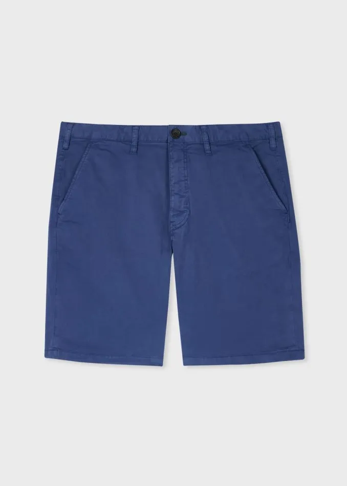 Mens Paul Smith Shorts Washed Blue Stretch PimaCotton Shorts Mens Paul Smith Shorts Washed Blue Stretch PimaCotton Shorts