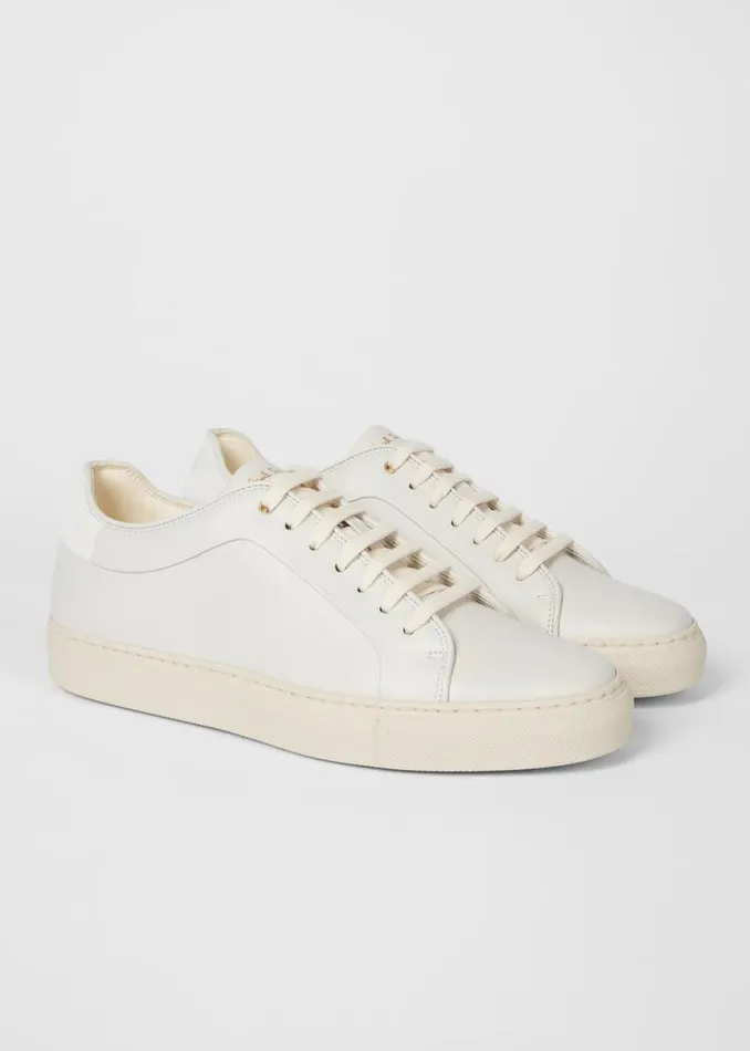 Mens Paul Smith Sneakers Cream White Leather 039Basso039 Sneakers