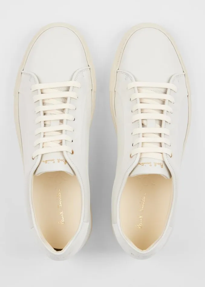 Mens Paul Smith Sneakers Cream White Leather 039Basso039 Sneakers