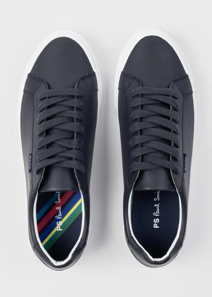 Mens Paul Smith Sneakers Dark Navy Leather 039Amos039 Trainers