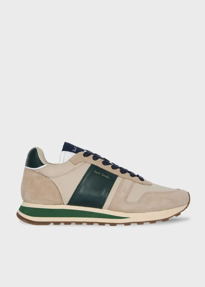 Mens Paul Smith Sneakers Ecru LeatherSuede 039Eighties039 Trainers
