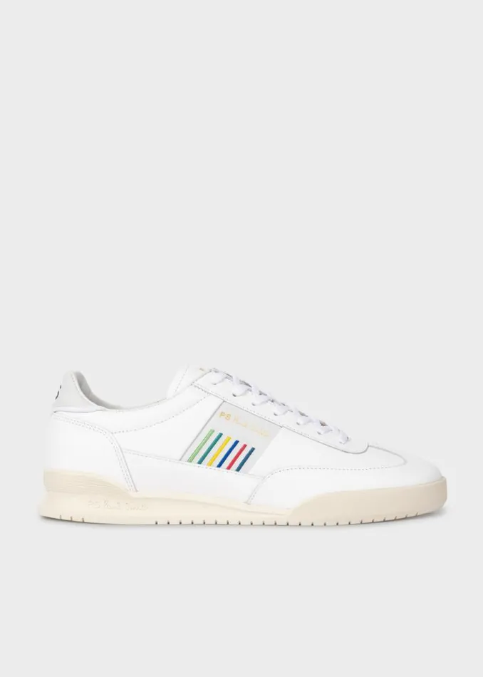 Mens Paul Smith Sneakers White Leather 039Dover039 039Sports Stripe039 Sneakers