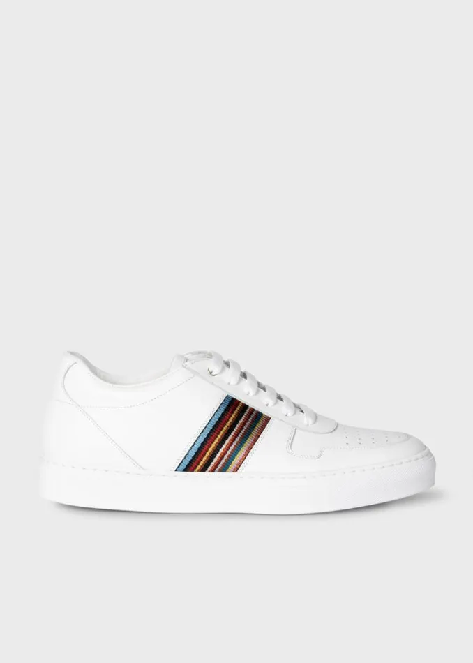 Mens Paul Smith Sneakers White Leather 039Fermi039 Sneakers