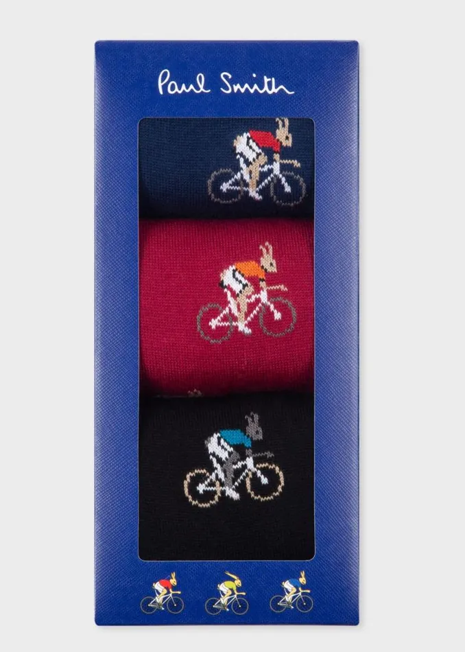 Mens Paul Smith Socks 039Cycling Rabbits039 Motif Socks Three Pack Mens Paul Smith Socks 039Cycling Rabbits039 Motif Socks Three Pack