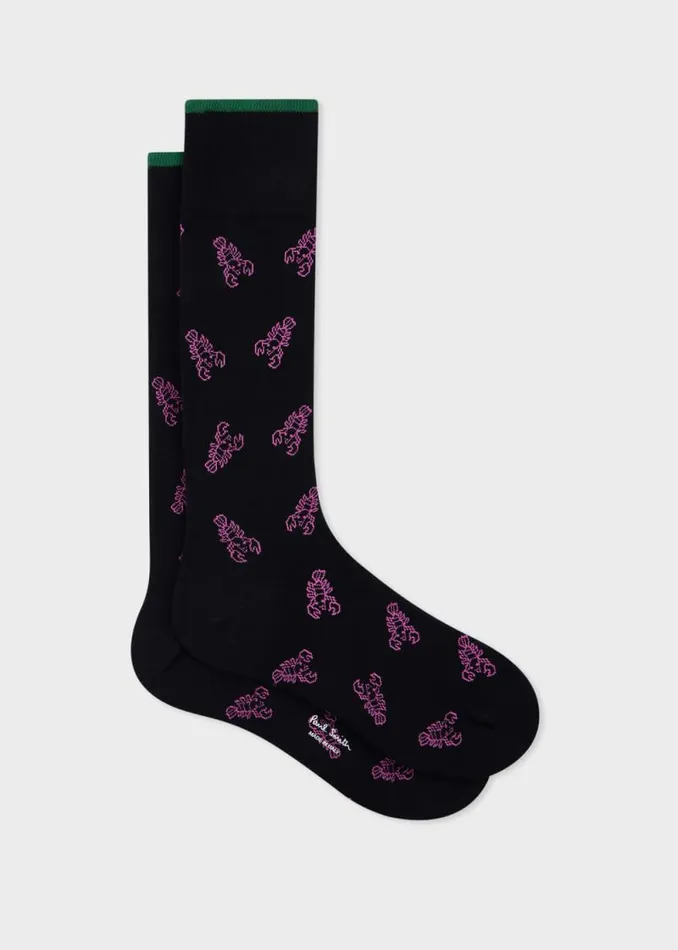 Mens Paul Smith Socks Black 039Lobster039 Socks