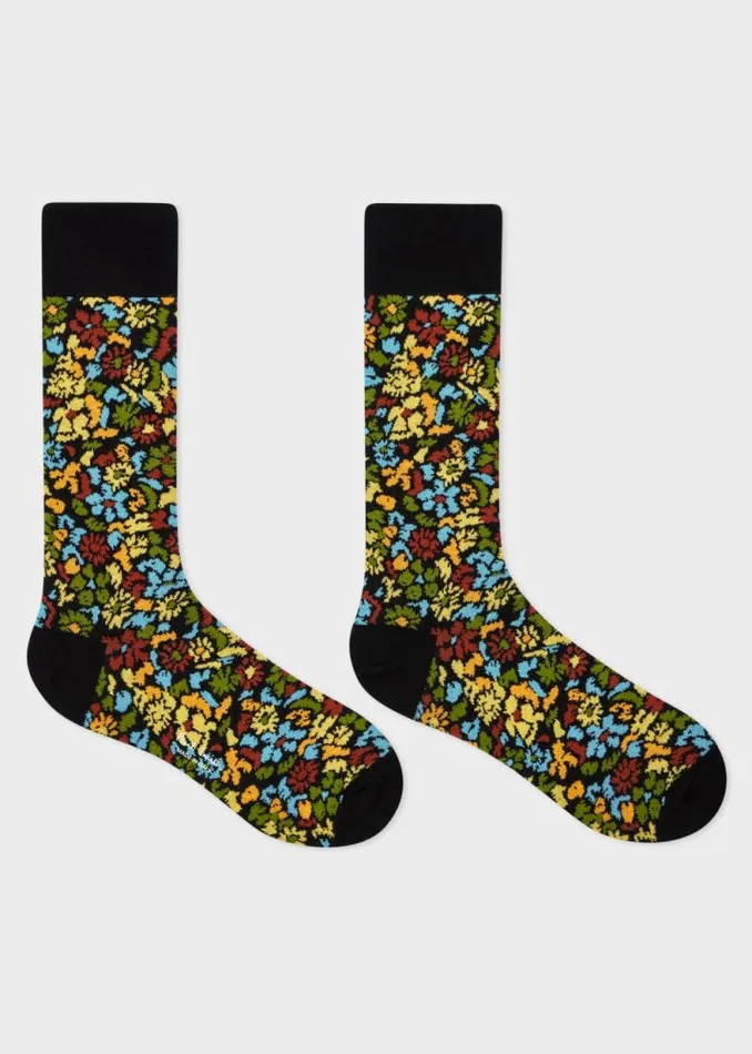 Mens Paul Smith Socks Black 039Pencil Floral039 Socks Mens Paul Smith Socks Black 039Pencil Floral039 Socks