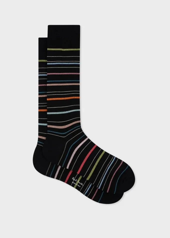 Mens Paul Smith Socks Black 039Pencil Stripe039 Socks