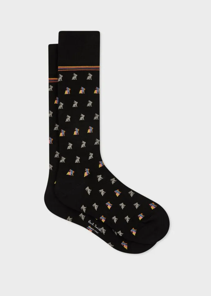 Mens Paul Smith Socks Black 039Rabbit039 Socks