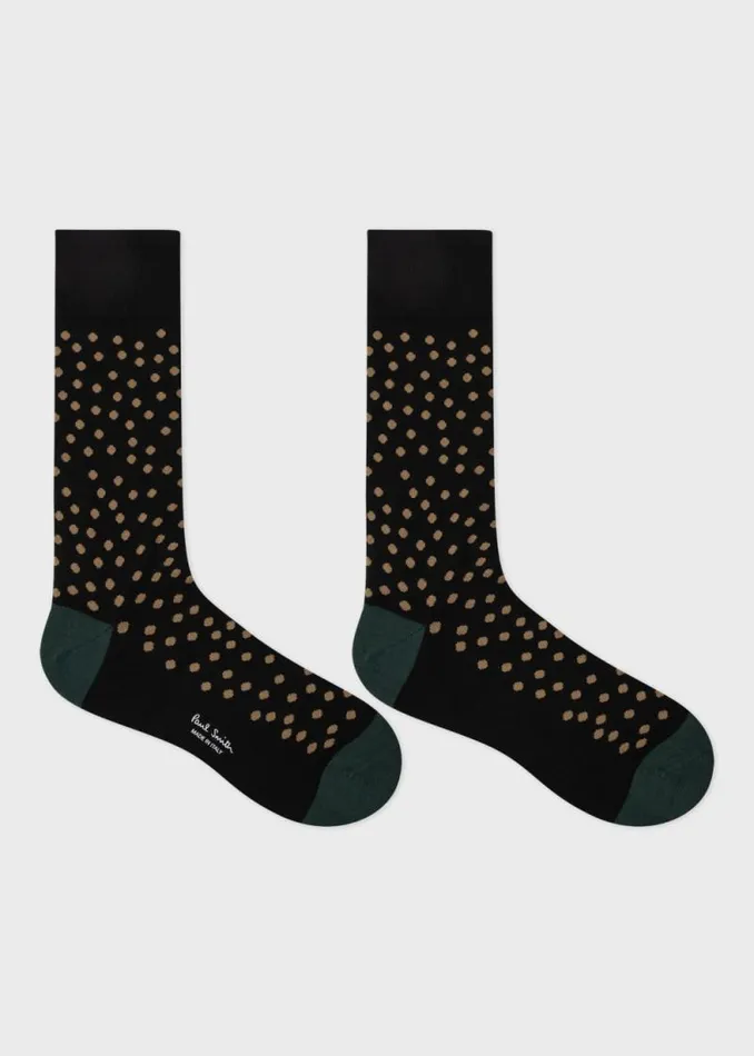 Mens Paul Smith Socks Black CottonBlend Polka Dot Socks Mens Paul Smith Socks Black CottonBlend Polka Dot Socks
