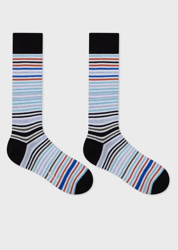 Mens Paul Smith Socks Black MultiStripe Socks Mens Paul Smith Socks Black MultiStripe Socks