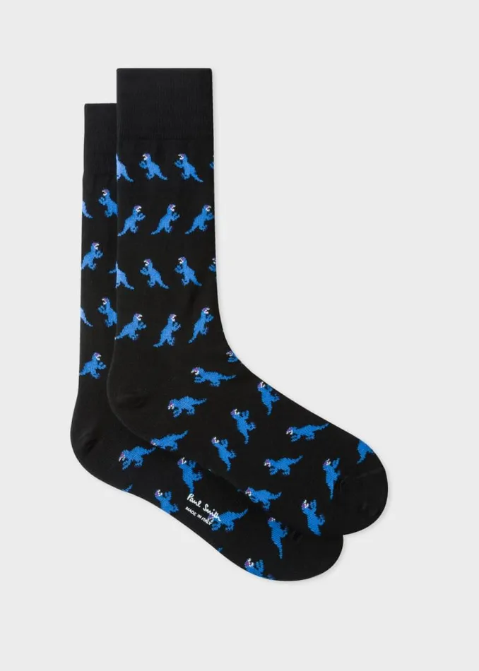 Mens Paul Smith Socks Black Small 039Dino039 Motif Socks