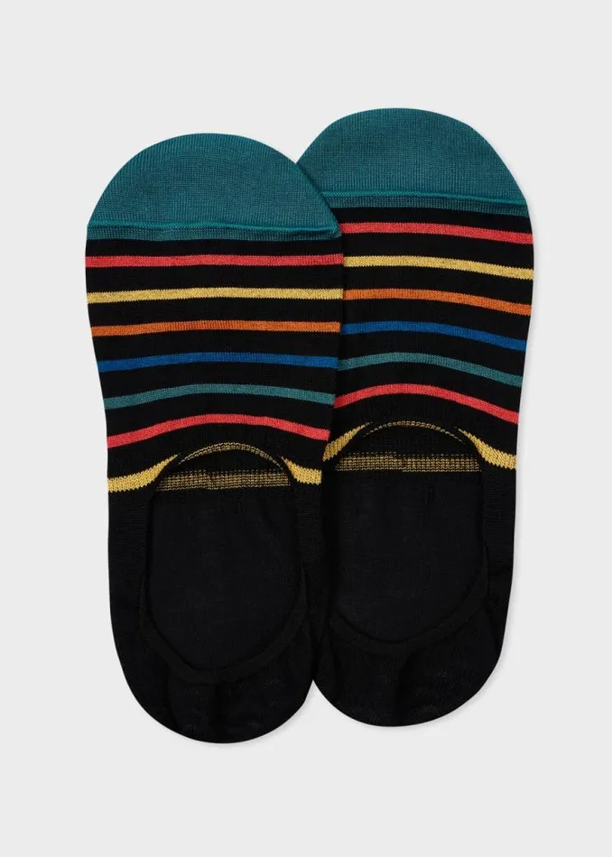 Mens Paul Smith Socks Black Stripe Loafer Socks