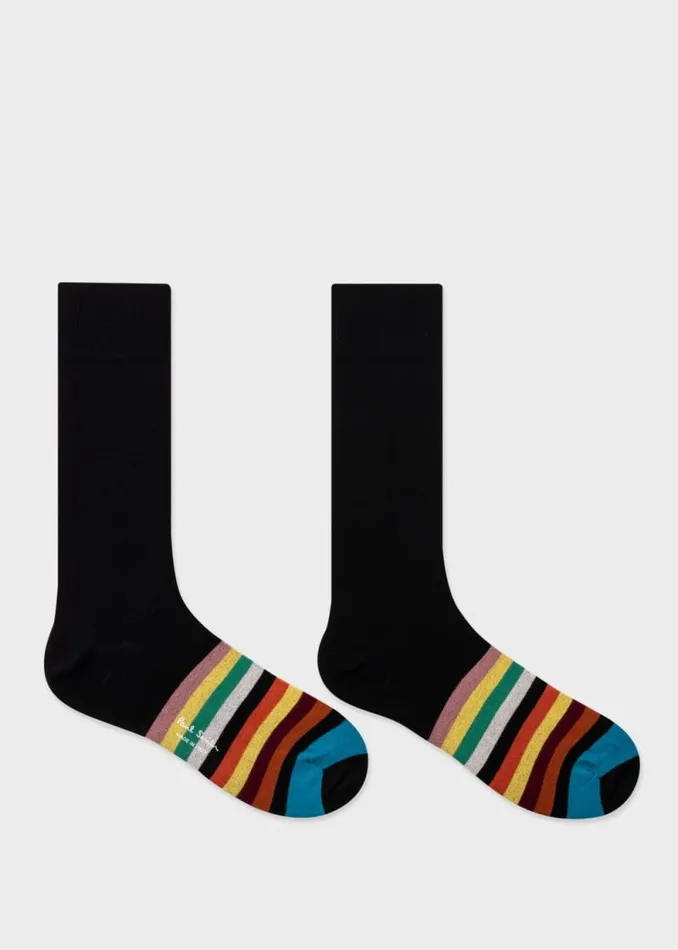 Mens Paul Smith Socks Black Stripe Tipping Socks Mens Paul Smith Socks Black Stripe Tipping Socks