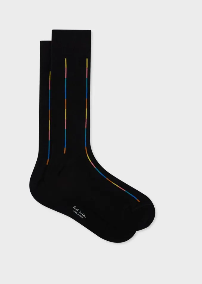Mens Paul Smith Socks Black Thin 039Artist Stripe039 Socks