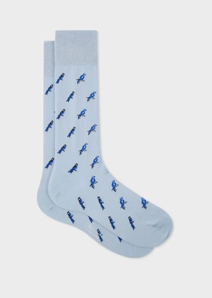 Mens Paul Smith Socks Blue 039Little Birds039 Socks