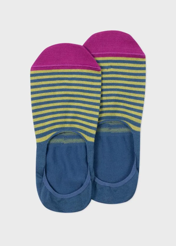 Mens Paul Smith Socks Blue Stripe Loafer Socks