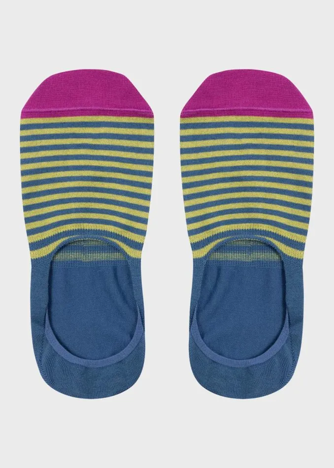Mens Paul Smith Socks Blue Stripe Loafer Socks Mens Paul Smith Socks Blue Stripe Loafer Socks