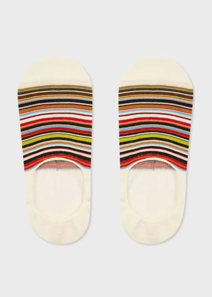 Mens Paul Smith Socks Ecru 039Signature Stripe039 Loafer Socks Mens Paul Smith Socks Ecru 039Signature Stripe039 Loafer Socks