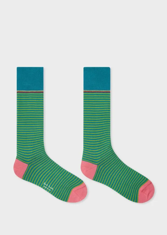 Mens Paul Smith Socks Green And Blue Stripe Socks Mens Paul Smith Socks Green And Blue Stripe Socks