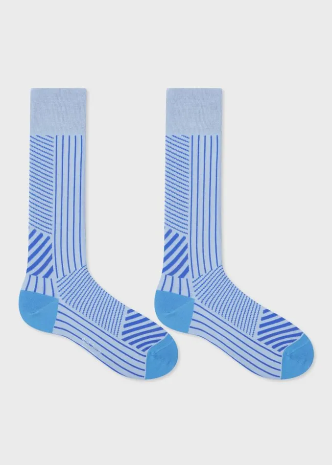 Mens Paul Smith Socks Light Blue Mixed Stripe Socks Mens Paul Smith Socks Light Blue Mixed Stripe Socks