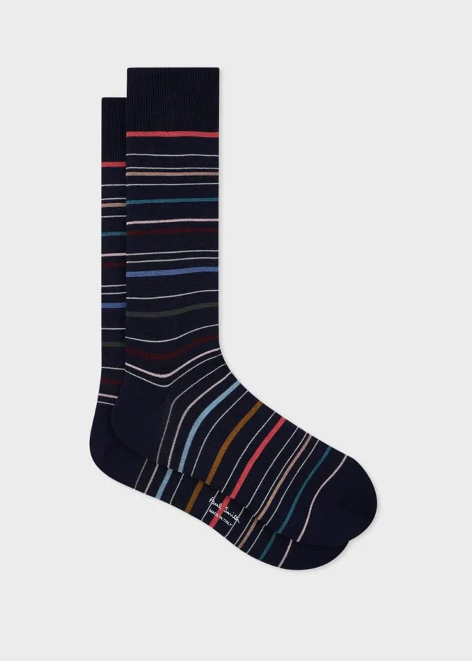 Mens Paul Smith Socks Navy 039Pencil Stripe039 Socks