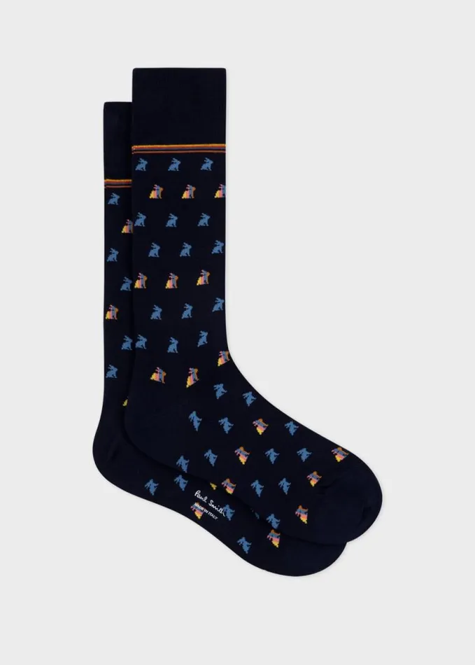 Mens Paul Smith Socks Navy 039Rabbit039 Socks