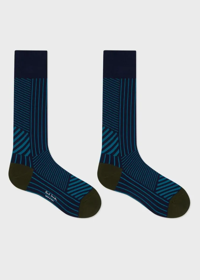 Mens Paul Smith Socks Navy And Green Mixed Stripe Socks Mens Paul Smith Socks Navy And Green Mixed Stripe Socks