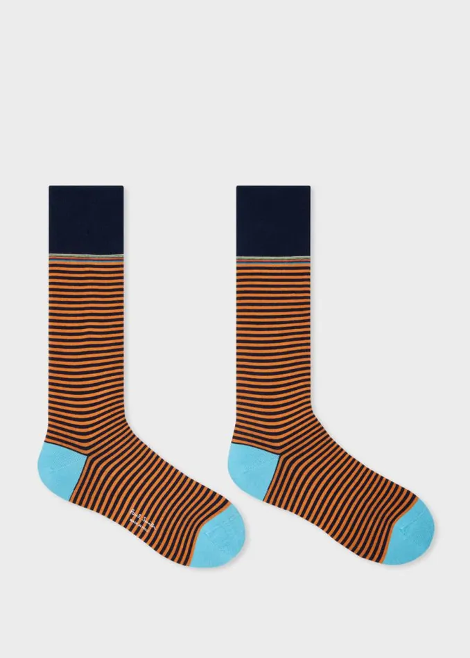 Mens Paul Smith Socks Navy And Orange Stripe Socks Mens Paul Smith Socks Navy And Orange Stripe Socks
