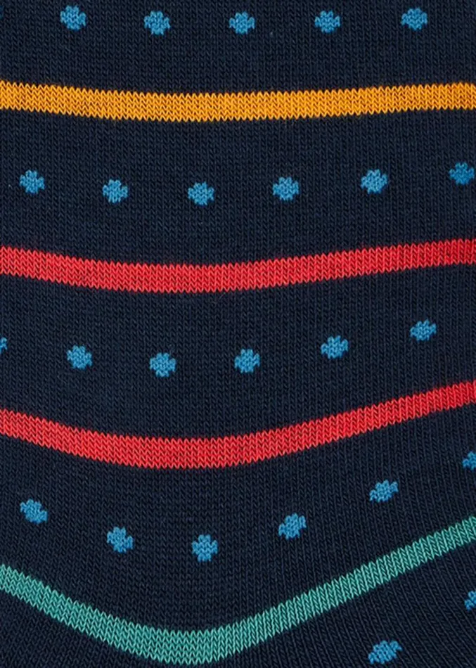 Mens Paul Smith Socks Navy Blue CottonBlend Polka Dot Stripe Socks Mens Paul Smith Socks Navy Blue CottonBlend Polka Dot Stripe Socks